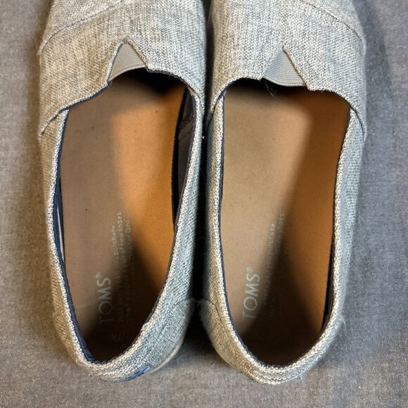 TOMS Gray Canvas Women's Classics Slip-On Shoes 9 W - Picture 8 of 8